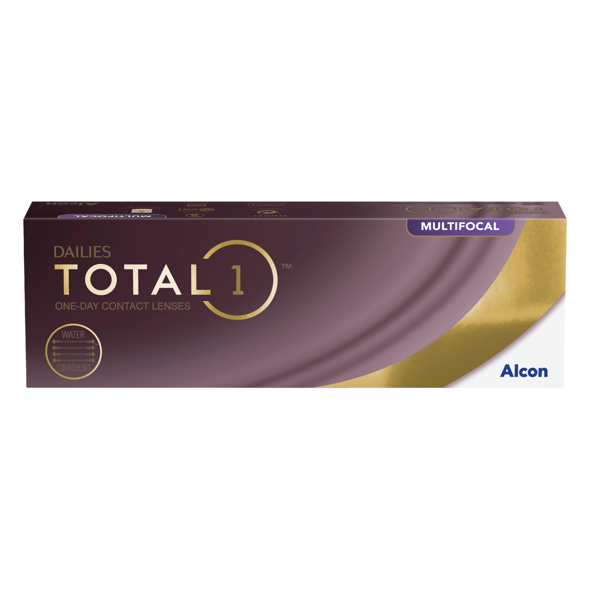 Box of Alcon Dailies Total1 multifocal contact lenses