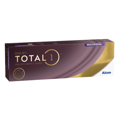 Box of Alcon Dailies Total1 multifocal contact lenses