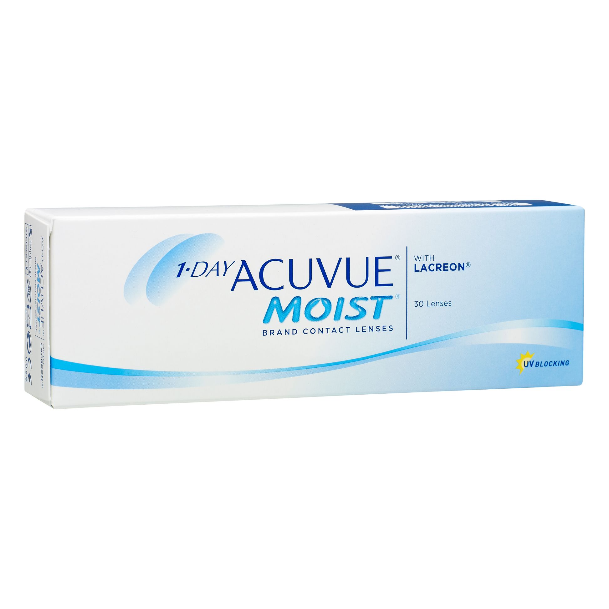Box of J&J Acuvue Moist contact lenses
