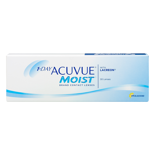 Box of J&J Acuvue Moist contact lenses