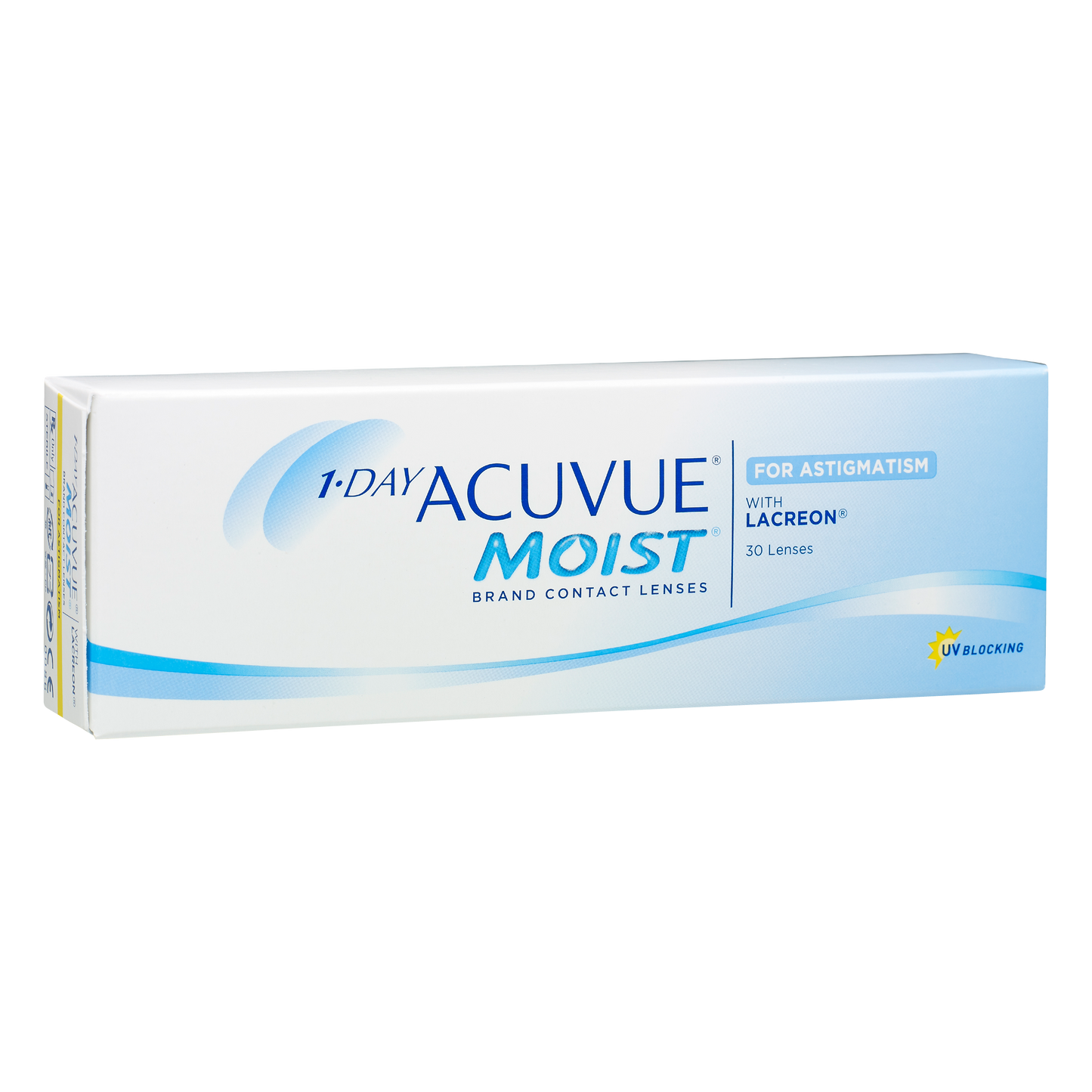 Box of J&J Acuvue Moist for Astigmatism contact lenses